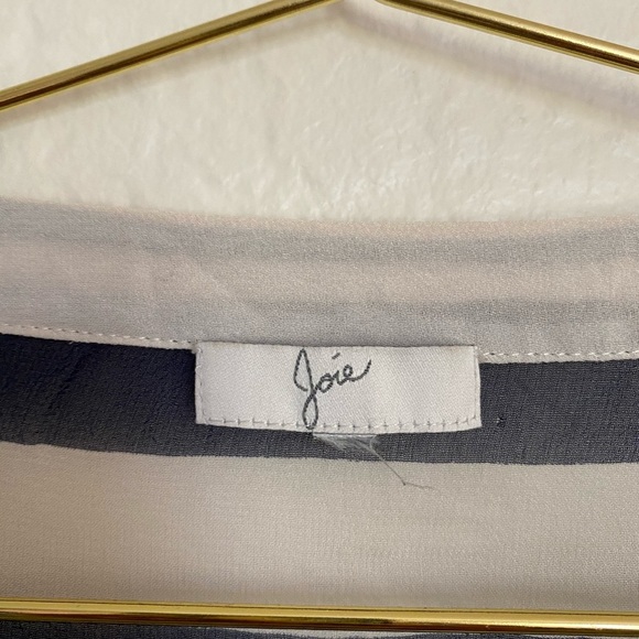 JOIE Aceline Sheer Stripe Silk V-Neck Top - Picture 6 of 8